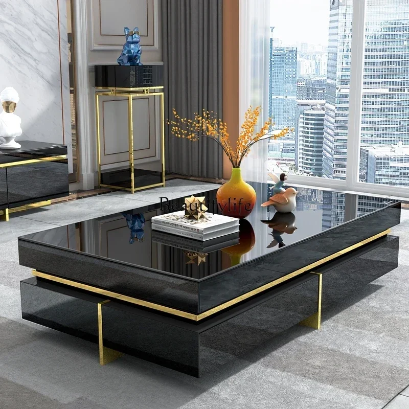 coffee table high-end sense modern simple large apartment tempered glass surface rectangle
coffee table high-end sense modern simple large apartment tempered glass surface rectangle