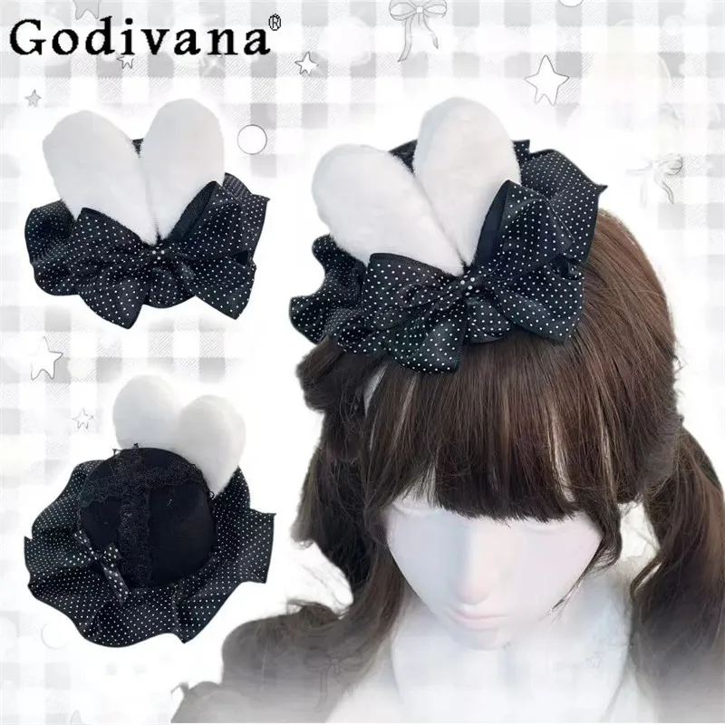 Lolita Original Design Handmade Lace Rabbit Ear Polka Dot Hair Accessories Sweet Cool Girl Cute Bow Bnt Top Hat
Lolita Original Design Handmade Lace Rabbit Ear Polka Dot Hair Accessories Sweet Cool Girl Cute Bow Bnt Top Hat