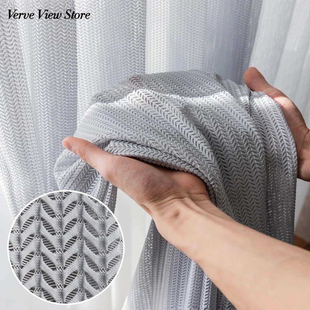 Semi-sheer 3D Fish Bone Solid Color Tulle Curtains for Living Room Bedroom Window Screen Voile Thick Sheer Curtains for Kitchen
Semi-sheer 3D Fish Bone Solid Color Tulle Curtains for Living Room Bedroom Window Screen Voile Thick Sheer Curtains for Kitchen