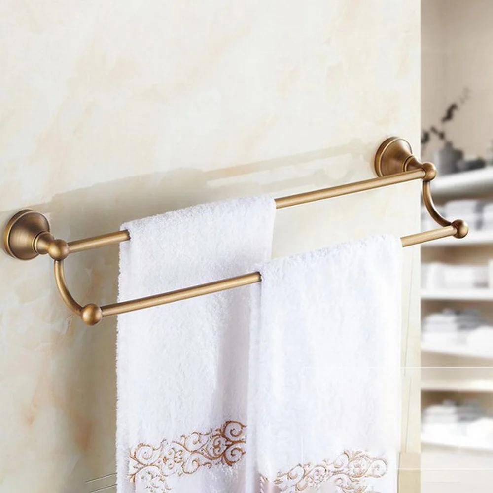Antique Brass Wall Mounted Bathroom Double Bar Rack Towel Rails Holder 2ba077
Antique Brass Wall Mounted Bathroom Double Bar Rack Towel Rails Holder 2ba077