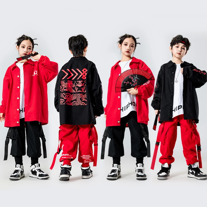 Chinese Style Hip Hop Dance Clohting Kids Street Dance Stage Costume Girls Jazz Kpop Fashion Clothes Black Jacket Red Pants 1977
Chinese Style Hip Hop Dance Clohting Kids Street Dance Stage Costume Girls Jazz Kpop Fashion Clothes Black Jacket Red Pants 1977