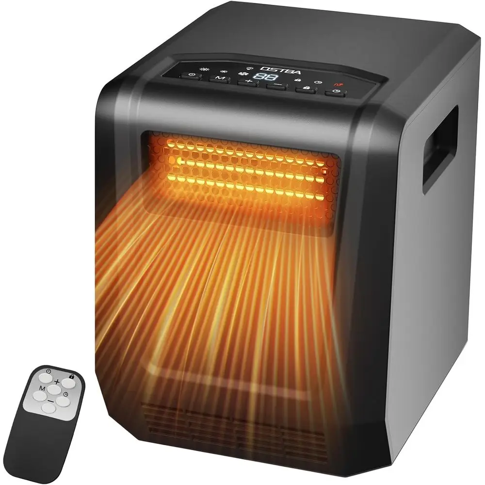 6-Element Inrared Cabinet Heater, 1500W Space Heater or Indoor Use, Box Heater with tat 41–95°, ECO e, Remote, 12H Timer, Tip-Ov
6-Element Inrared Cabinet Heater, 1500W Space Heater or Indoor Use, Box Heater with tat 41–95°, ECO e, Remote, 12H Timer, Tip-Ov