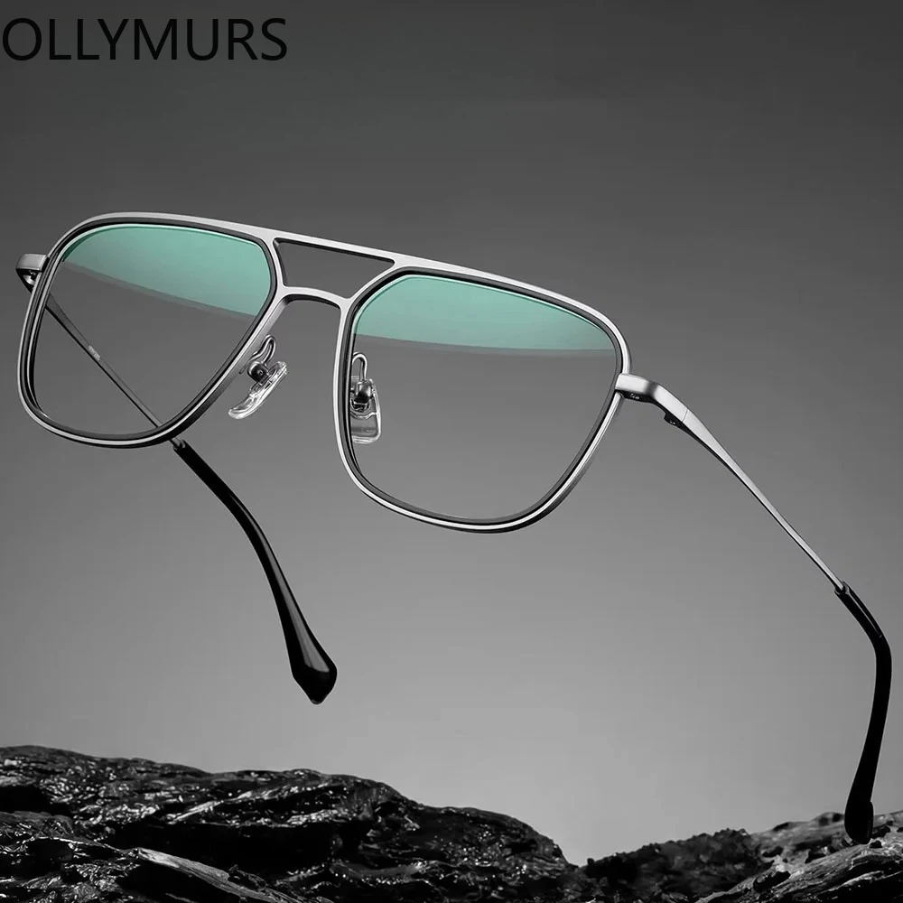 OLLYMURS Men's Retro Double Bridge Pilot Square Optical Eyeglasses Myopia Frames Fashion Eyewear Glasses Titanium Metal Frame
OLLYMURS Men's Retro Double Bridge Pilot Square Optical Eyeglasses Myopia Frames Fashion Eyewear Glasses Titanium Metal Frame