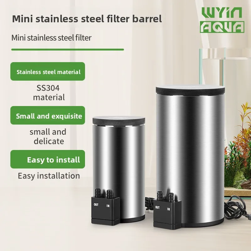 WYIN AQUA USB Powered Mini External Canister Filter - Stainless Steel Desktop Aquarium Filter, Ultra Quiet Submersible Pump
WYIN AQUA USB Powered Mini External Canister Filter - Stainless Steel Desktop Aquarium Filter, Ultra Quiet Submersible Pump