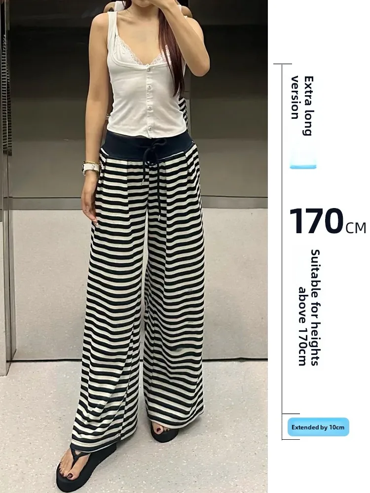 Loose Wide Leg Pants Women's Casual Trousers Korean Style Long Striped Loose Fit High Waist Autumn Early New Arrival
Loose Wide Leg Pants Women's Casual Trousers Korean Style Long Striped Loose Fit High Waist Autumn Early New Arrival