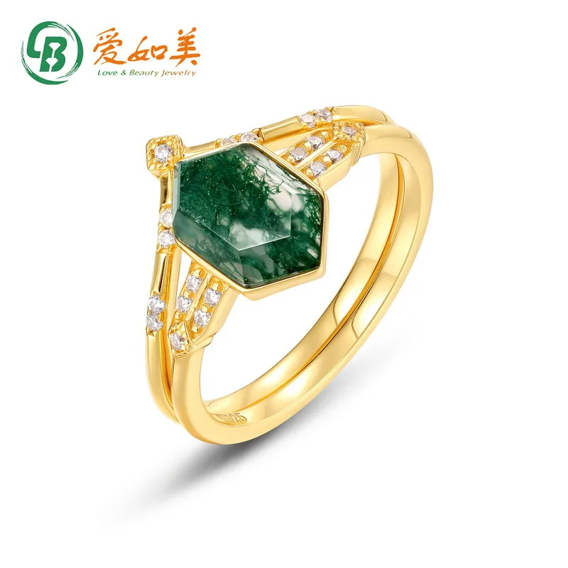 Fashionable Natural Green Moss Ring with High-end Temperament, 18K Gold PT950 Platinum Silver Plated 7-layer Gold Ring Set
Fashionable Natural Green Moss Ring with High-end Temperament, 18K Gold PT950 Platinum Silver Plated 7-layer Gold Ring Set