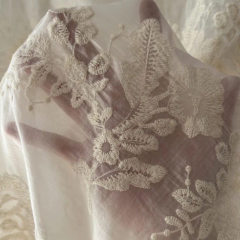 Beige lace embroidery flower fabric Tencel lace full dress wedding dress fabric high quality 130CM wide for sale by yard
Beige lace embroidery flower fabric Tencel lace full dress wedding dress fabric high quality 130CM wide for sale by yard