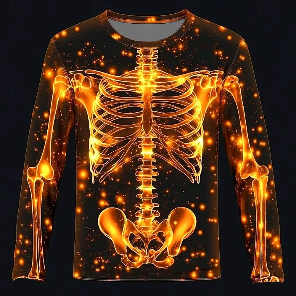 Halloween Pullover T-shirt Men's 3D Skeleton T Shirt Long Sleeve T shirt 3D Print Crew Neck Summer Spring Fall Clothing Apparel
Halloween Pullover T-shirt Men's 3D Skeleton T Shirt Long Sleeve T shirt 3D Print Crew Neck Summer Spring Fall Clothing Apparel