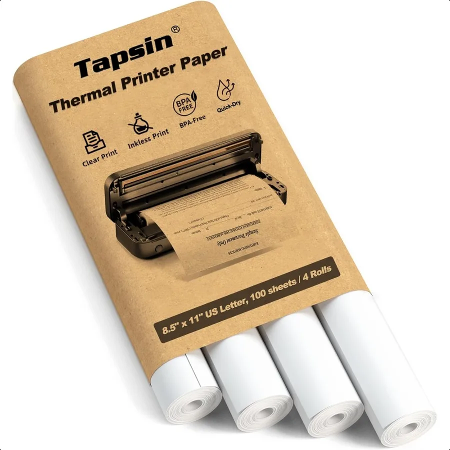 Thermal Printer Paper 8.5 x 11 Inch US Letter Size QuickDry Thermal Printing Paper Rolls Thermal Paper Compatible with M08FLett
Thermal Printer Paper 8.5 x 11 Inch US Letter Size QuickDry Thermal Printing Paper Rolls Thermal Paper Compatible with M08FLett