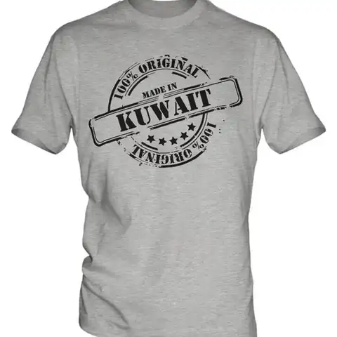 GEMAAKT IN KUWAIT HEREN T-SHIRT CADEAU KERST VERJAARDAG 18E 30E 40E 50E 60E