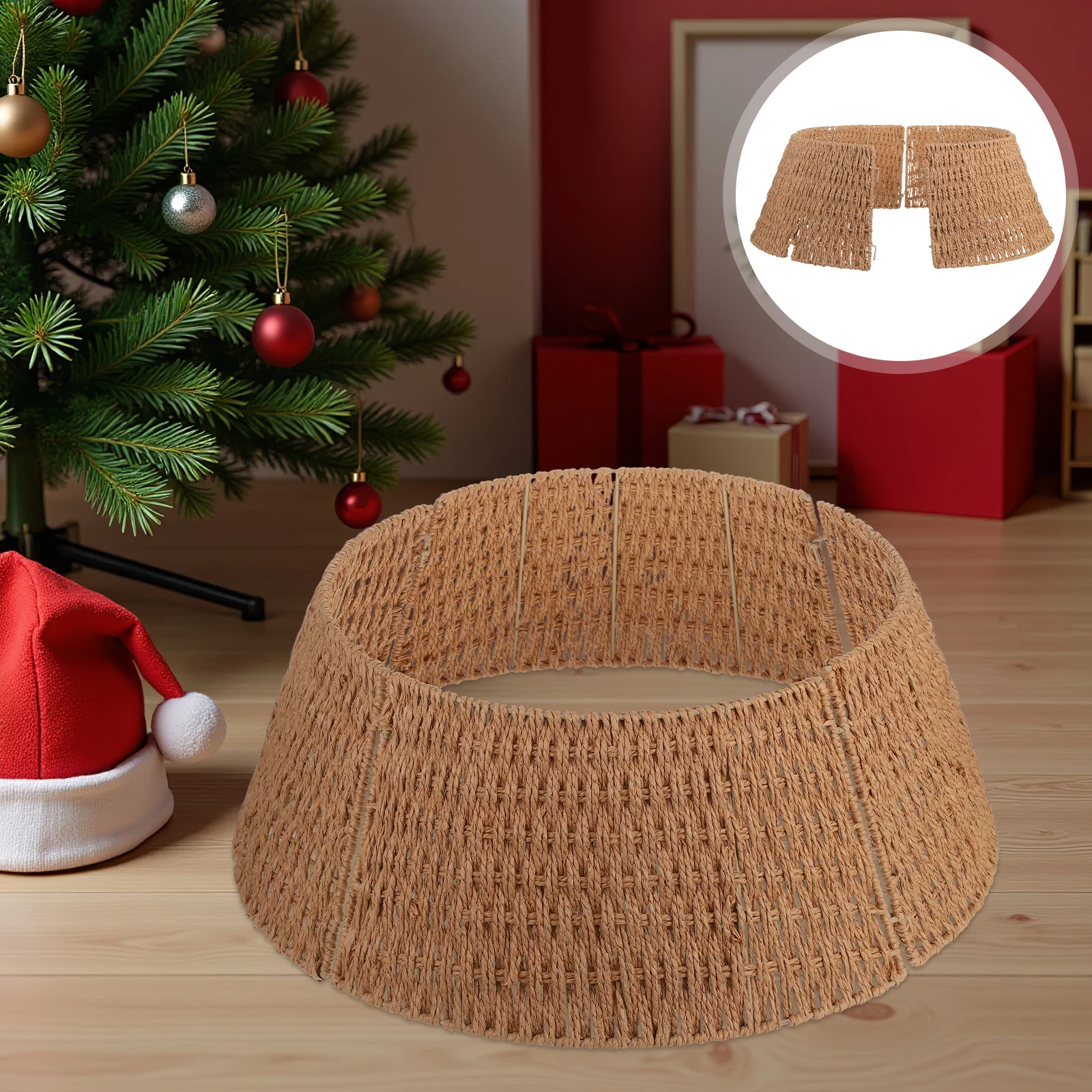 24 Inch Christmas Tree Collar Woven Paper Rope Farmhouse Style Tree Base Cover Rustic Christmas Skirt Detachable Storage Easy
24 Inch Christmas Tree Collar Woven Paper Rope Farmhouse Style Tree Base Cover Rustic Christmas Skirt Detachable Storage Easy