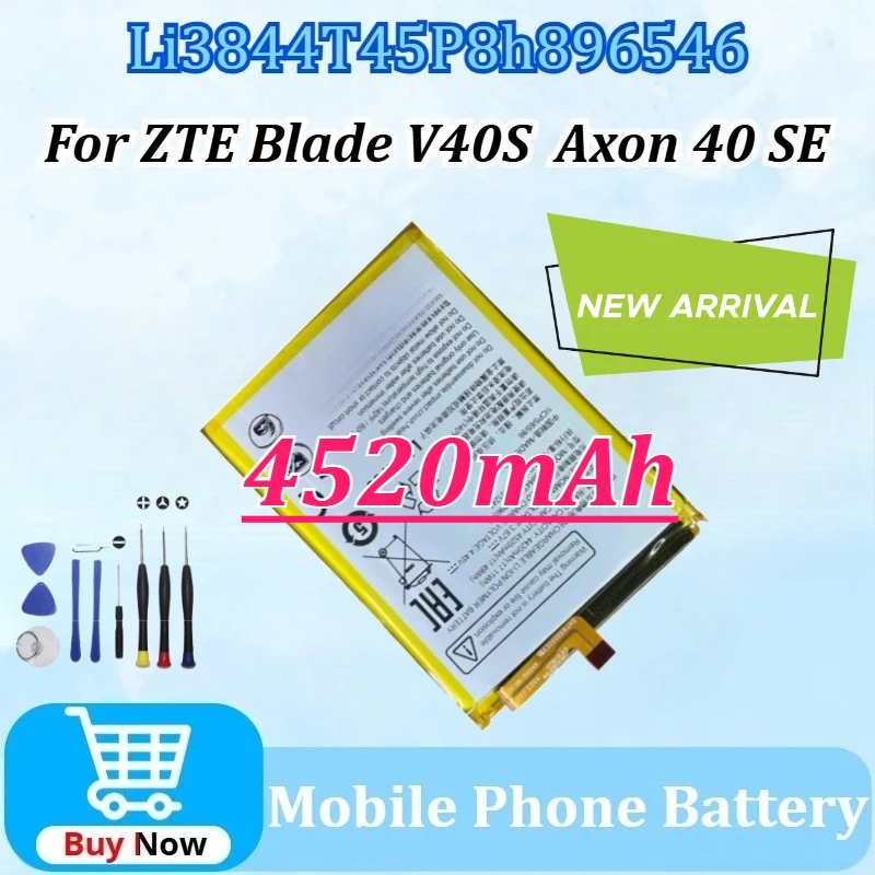 Li3844T45P8h896546 3.87V 4520mAh Mobile Phone Battery for ZTE Blade V40S Axon 40 SE Mobile Phone with Tools
Li3844T45P8h896546 3.87V 4520mAh Mobile Phone Battery for ZTE Blade V40S Axon 40 SE Mobile Phone with Tools