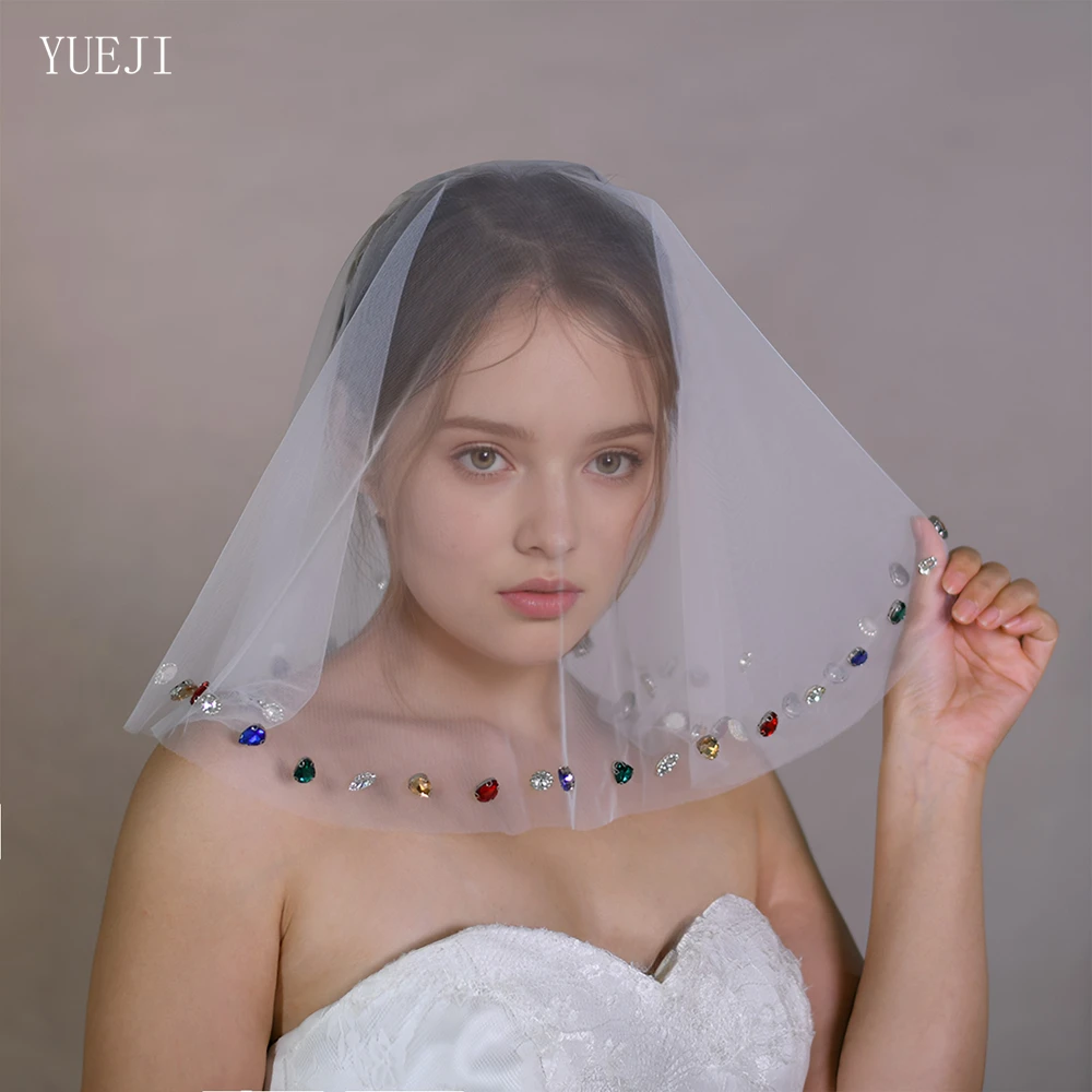 YUEJI Ultra Short Face Covering Veil Fashionable Women Party Wedding Accessories Colorful Crystal Rhinestone Bridal Veil YJA19
YUEJI Ultra Short Face Covering Veil Fashionable Women Party Wedding Accessories Colorful Crystal Rhinestone Bridal Veil YJA19