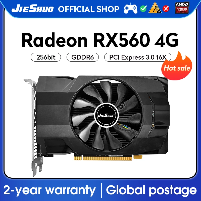 Видеокарта JIESHUO AMD rx 560 4 гб GPU GDDR5 460 бит 14 нм rx560 4g для пк настольных игр видеокарта rx чип
Видеокарта JIESHUO AMD rx 560 4 гб GPU GDDR5 460 бит 14 нм rx560 4g для пк настольных игр видеокарта rx чип