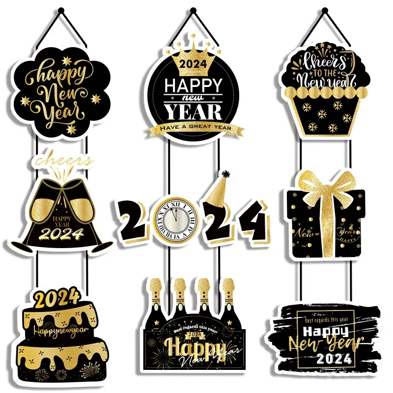 Black Gold 2024 New Year Door Hanger Cheer 2024 Cake Gift Box Door Hanging Pendants Happy New Year Party Decoration For Home
Black Gold 2024 New Year Door Hanger Cheer 2024 Cake Gift Box Door Hanging Pendants Happy New Year Party Decoration For Home