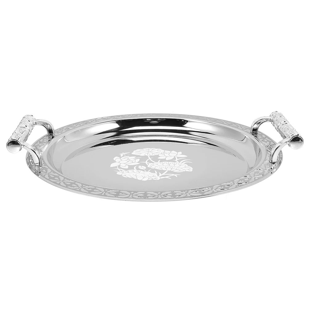 Round Pattern Tray 33.5cm Silver Fruit Holder Kitchen Accessories Stainless Plastic Storage Dish Serving Trays Jewelry Vanity
Round Pattern Tray 33.5cm Silver Fruit Holder Kitchen Accessories Stainless Plastic Storage Dish Serving Trays Jewelry Vanity