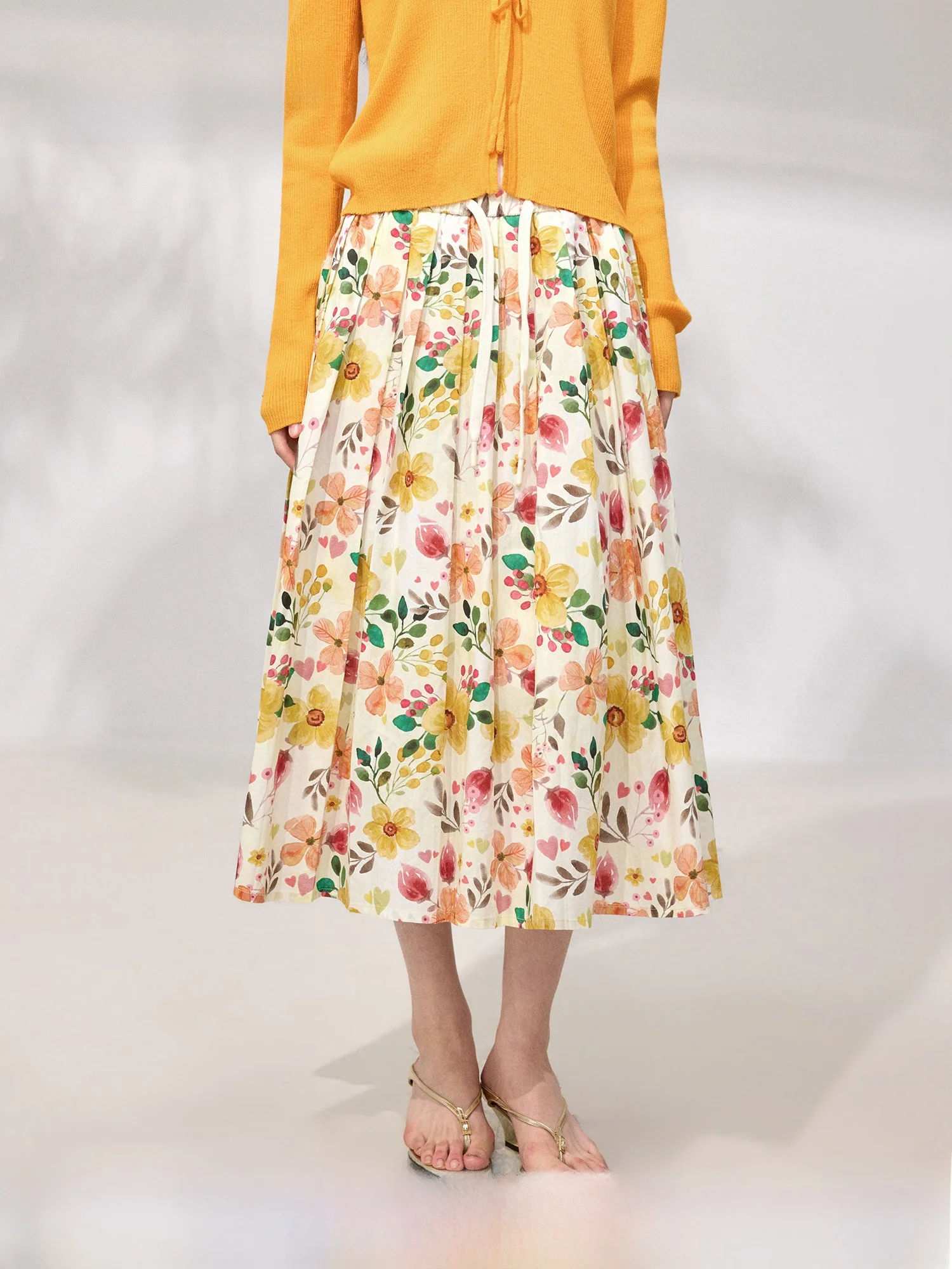 Spring Orange Floral Print Long A-Line Skirt Women's Slim High Waist Versatile Half Body Skirt Wild Space Original Field Space
Spring Orange Floral Print Long A-Line Skirt Women's Slim High Waist Versatile Half Body Skirt Wild Space Original Field Space