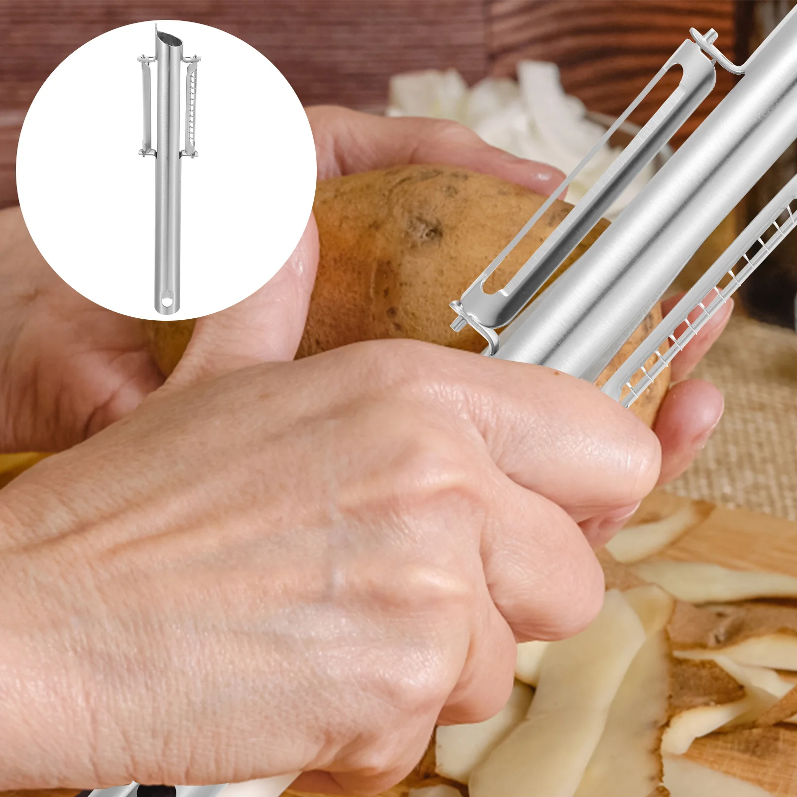 Stainless Steel Fruit Peeler Tool Kitchen Vegetable Peelers Slicer Ginger Cocktails Food Grade Safe Mango Cucumbers Potato
Stainless Steel Fruit Peeler Tool Kitchen Vegetable Peelers Slicer Ginger Cocktails Food Grade Safe Mango Cucumbers Potato