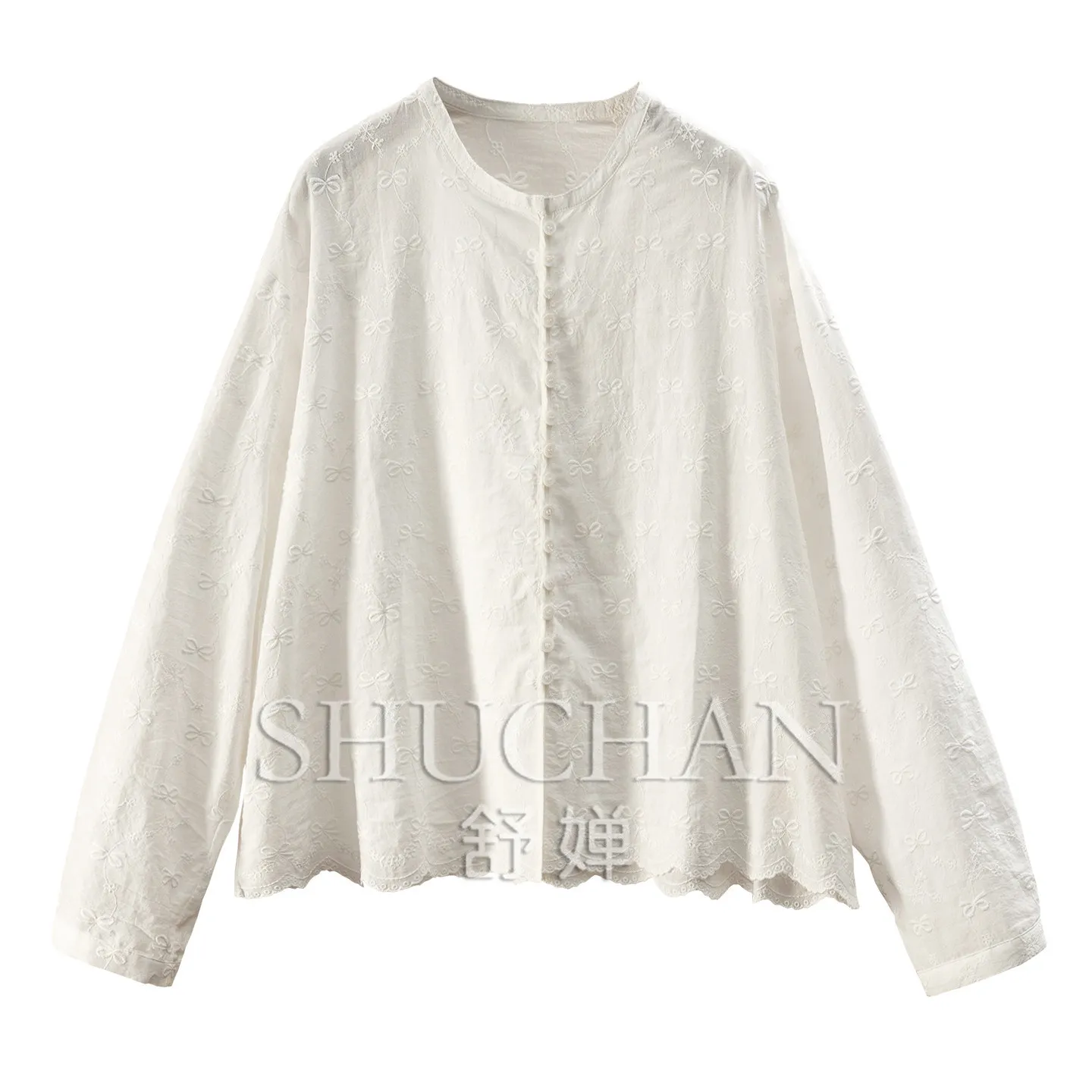 Luxury Beauty Fairy Law High Quality 100% Cotton Embroidered Crew Neck Shirt Women 65J3 blusas mujer de moda 2026 verano
Luxury Beauty Fairy Law High Quality 100% Cotton Embroidered Crew Neck Shirt Women 65J3 blusas mujer de moda 2026 verano