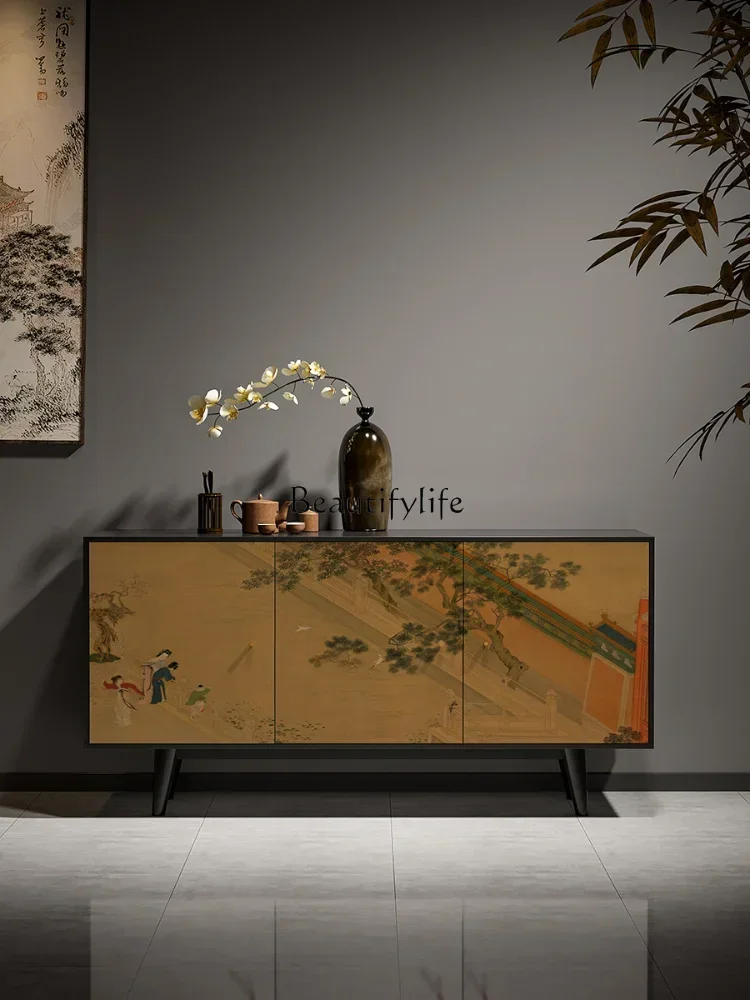 New Chinese custom wine cabinet, solid wood integrated against the wall, modern and simple
New Chinese custom wine cabinet, solid wood integrated against the wall, modern and simple