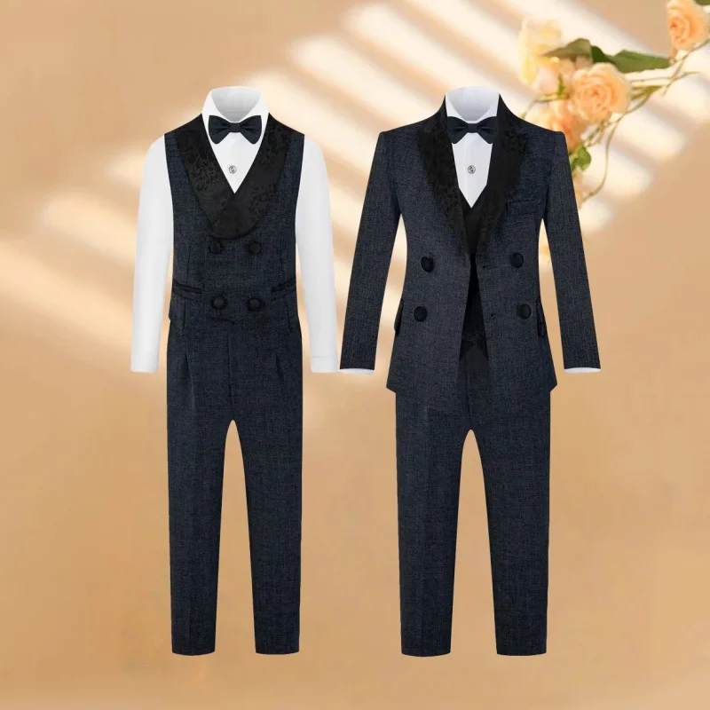 Boys' Handsome Suit Dress Set With Jacket Vest Pants Bowtie Children's Suit Piano Hosting Performance Wedding
Boys' Handsome Suit Dress Set With Jacket Vest Pants Bowtie Children's Suit Piano Hosting Performance Wedding