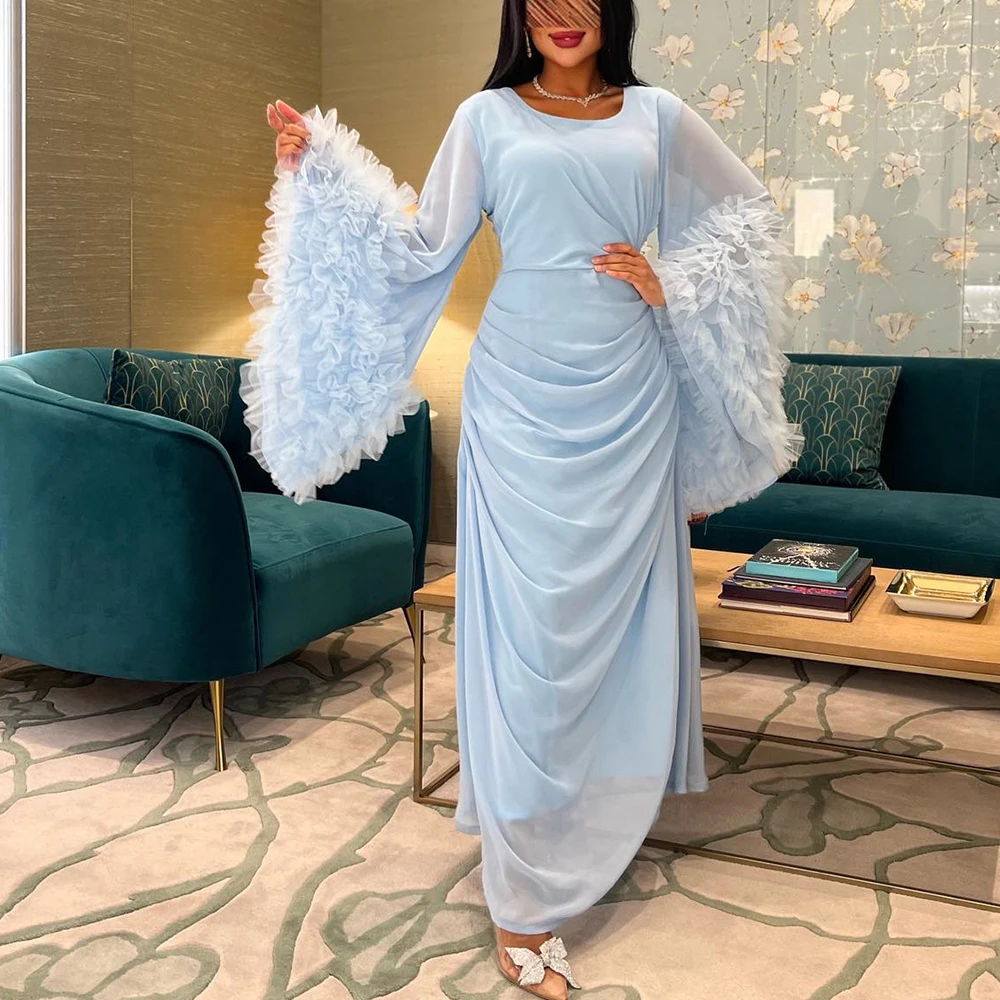 Customized Graceful Pleats Ankle Length Crew Neck Evening Dress Classic A-Line Chiffon Long Sleeves Photo Color Party Gown
Customized Graceful Pleats Ankle Length Crew Neck Evening Dress Classic A-Line Chiffon Long Sleeves Photo Color Party Gown