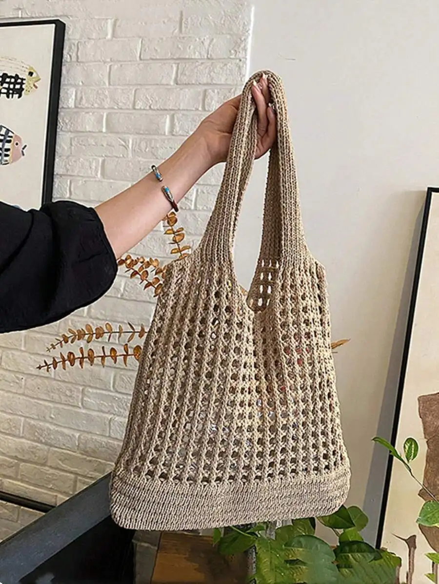 Yogodlns Women's Knitted Shoulder Bag, Vintage Hollow Woven Large Capacity Floral Decor Tote Bag, Crochet Bag, Women's Crochet B
Yogodlns Women's Knitted Shoulder Bag, Vintage Hollow Woven Large Capacity Floral Decor Tote Bag, Crochet Bag, Women's Crochet B