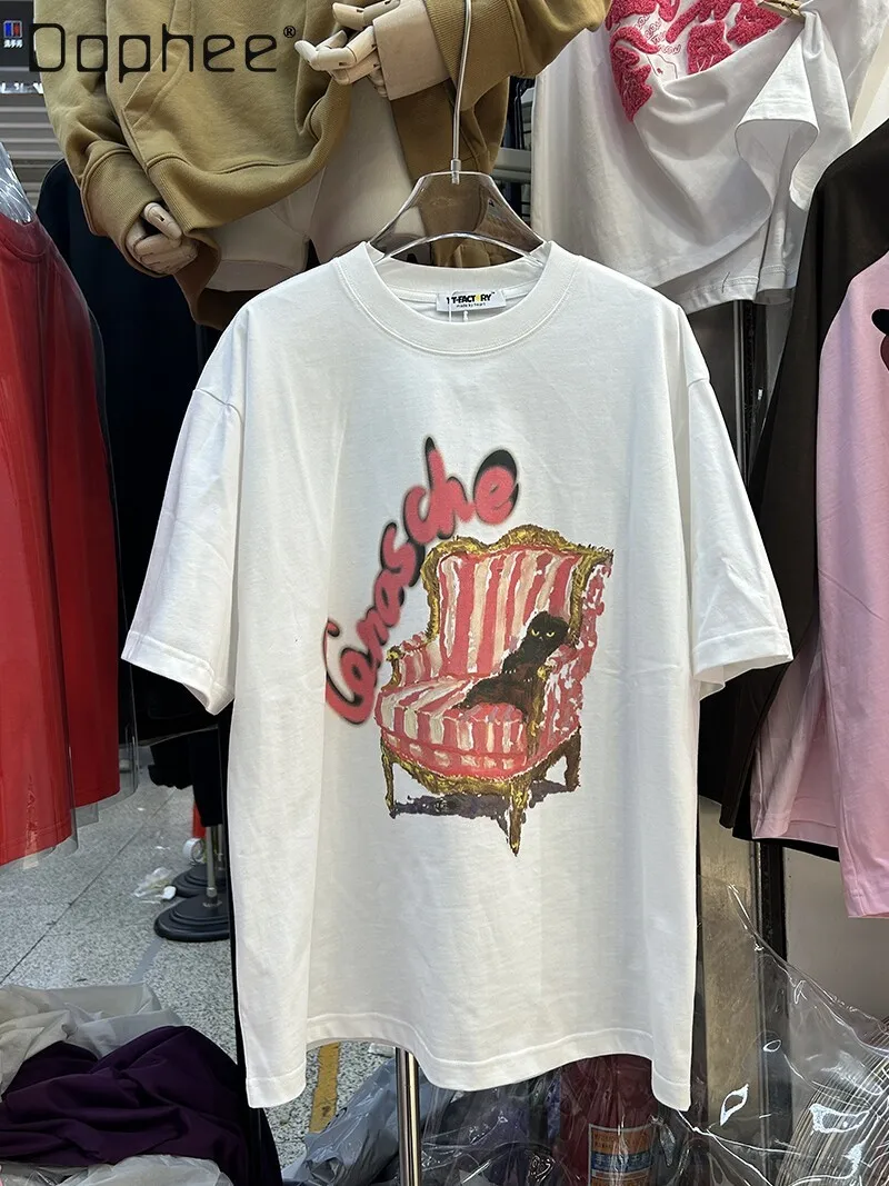 Spring Round Neck Pullover Design Sense Printing Medium and Long Large Version T-shirt Short Sleeve Women's Versatile Top Tide
Spring Round Neck Pullover Design Sense Printing Medium and Long Large Version T-shirt Short Sleeve Women's Versatile Top Tide