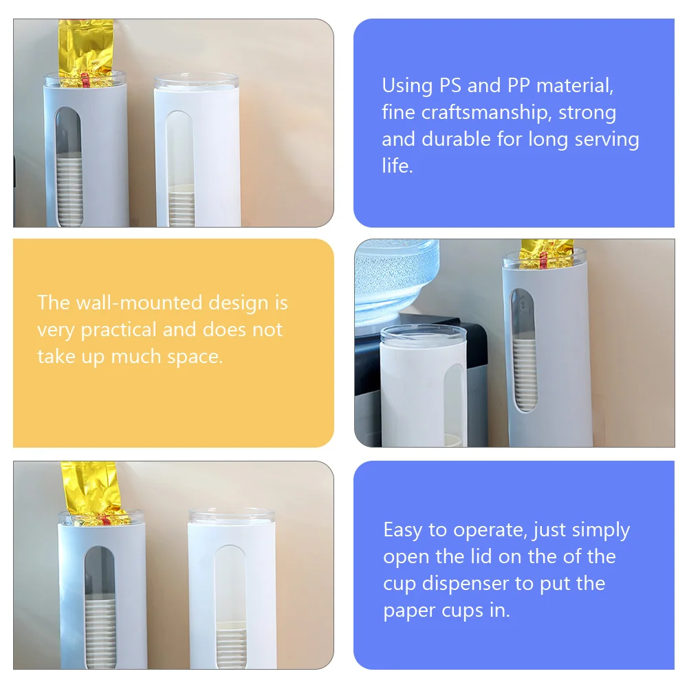 Plastic Cup Dispenser Wall Mounted Paper Cup Holder Adhesive Rack Home Kitchen Office Restaurant Gym PP Material Long Life
Plastic Cup Dispenser Wall Mounted Paper Cup Holder Adhesive Rack Home Kitchen Office Restaurant Gym PP Material Long Life