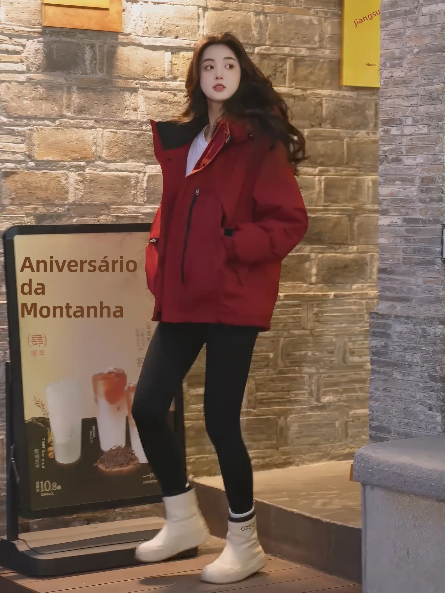 Loose Fit Red down Jacket Women's Winter Coat Hooded Lazy Style Zipper Middle Length Outerwear Warm Thickened Duck down Coat
Loose Fit Red down Jacket Women's Winter Coat Hooded Lazy Style Zipper Middle Length Outerwear Warm Thickened Duck down Coat