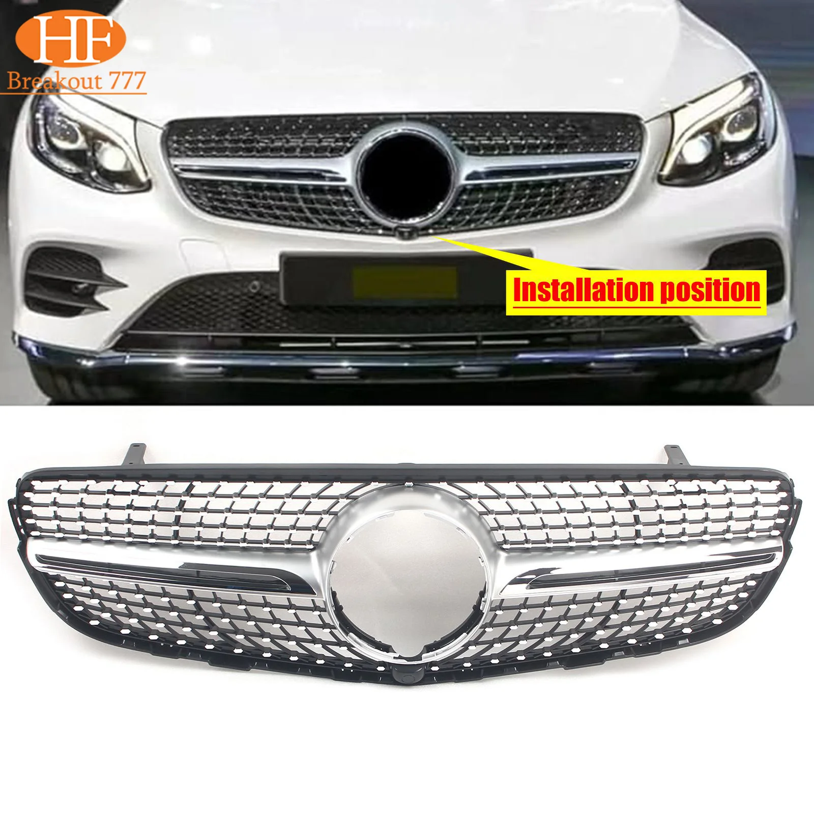 Upper Bumper Hood Mesh Front Grill Grille For Mercedes Benz GLC-Class W253 X253 2015-2019 models with camera GTR Style
Upper Bumper Hood Mesh Front Grill Grille For Mercedes Benz GLC-Class W253 X253 2015-2019 models with camera GTR Style
