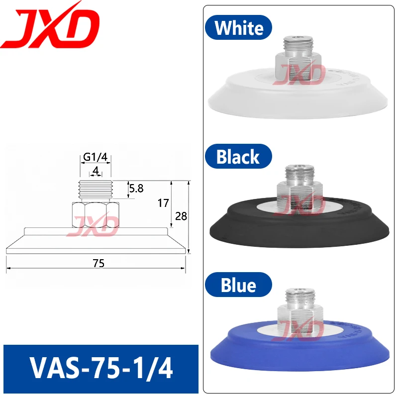 JXD Flat Vacuum Suction Cup VAS-75-1/4 Industrial Robot Gripper Pad 75mm Heavy Duty Pneumatic Components VAS 75
JXD Flat Vacuum Suction Cup VAS-75-1/4 Industrial Robot Gripper Pad 75mm Heavy Duty Pneumatic Components VAS 75