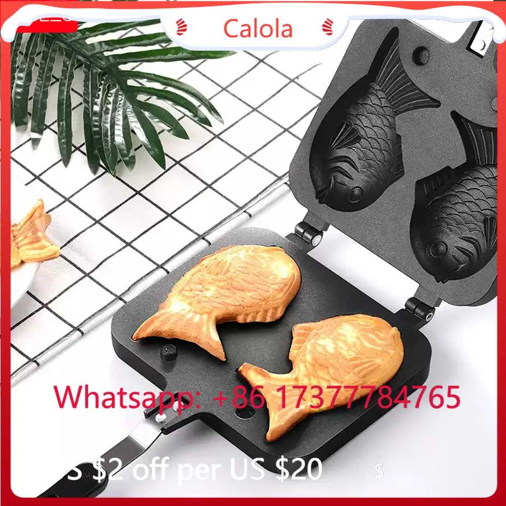 Handheld Taiyaki Waffle Baking Pan XEOLEO Double Fish Shape Non-stick Maker
Handheld Taiyaki Waffle Baking Pan XEOLEO Double Fish Shape Non-stick Maker