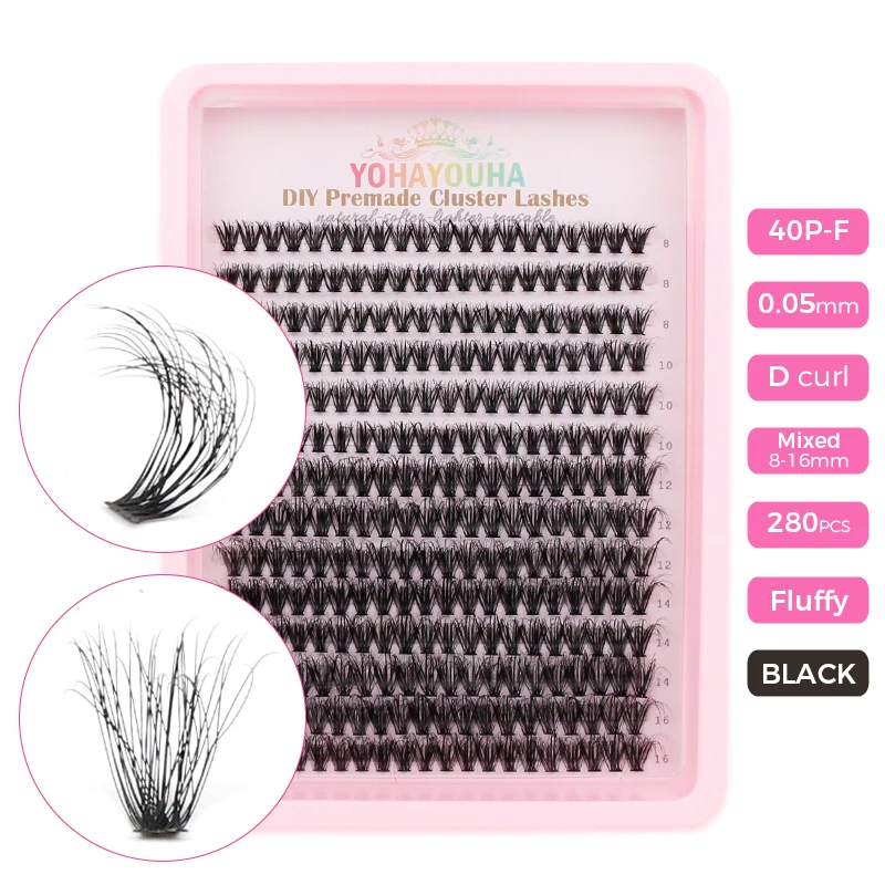 Abestyou High Quality D 280pcs Mix 8-16mm Fluffy Wispy Natural Cluster Lashes Black Brown Pre-made Fans Diy Eyelash Makeup Kit
Abestyou High Quality D 280pcs Mix 8-16mm Fluffy Wispy Natural Cluster Lashes Black Brown Pre-made Fans Diy Eyelash Makeup Kit
