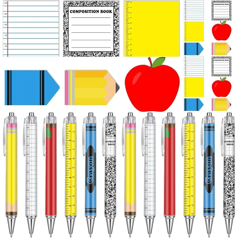 Teacher Appreciation Week Gifts: 24 Pack Sticky Notes & Pens for Staff, Office Supplies (School Style)
Teacher Appreciation Week Gifts: 24 Pack Sticky Notes & Pens for Staff, Office Supplies (School Style)