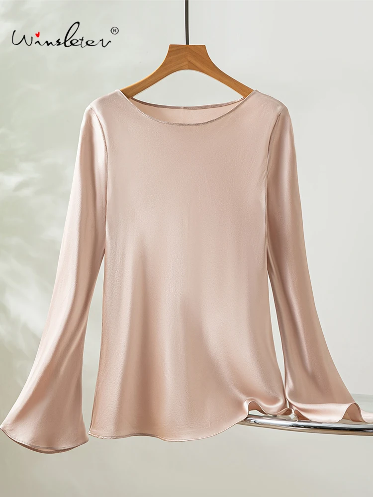 Winsleter-100%Real Silk Plain Satin Elegant Shirt, Flare Sleeve Solid, Women Versatile Commute Blouse, 2026 Summer New T65603CC
Winsleter-100%Real Silk Plain Satin Elegant Shirt, Flare Sleeve Solid, Women Versatile Commute Blouse, 2026 Summer New T65603CC