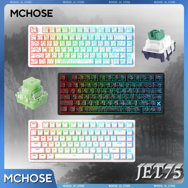 MCHOSE JET75 HE Gaming Keyboard Customized Hall Effect Magnetic Switch 0.01mm High RT Accuracy DKS SOCD TGL MT Dynamic RGB
MCHOSE JET75 HE Gaming Keyboard Customized Hall Effect Magnetic Switch 0.01mm High RT Accuracy DKS SOCD TGL MT Dynamic RGB