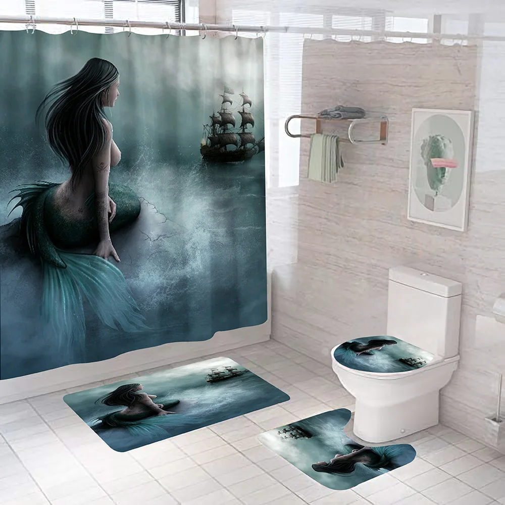 Sexy Mermaid Print Shower Curtains Set High Quality Bathroom Curtain Set Anti-slip Bath Rug Mat Soft Carpet Toilet Lid Cover
Sexy Mermaid Print Shower Curtains Set High Quality Bathroom Curtain Set Anti-slip Bath Rug Mat Soft Carpet Toilet Lid Cover
