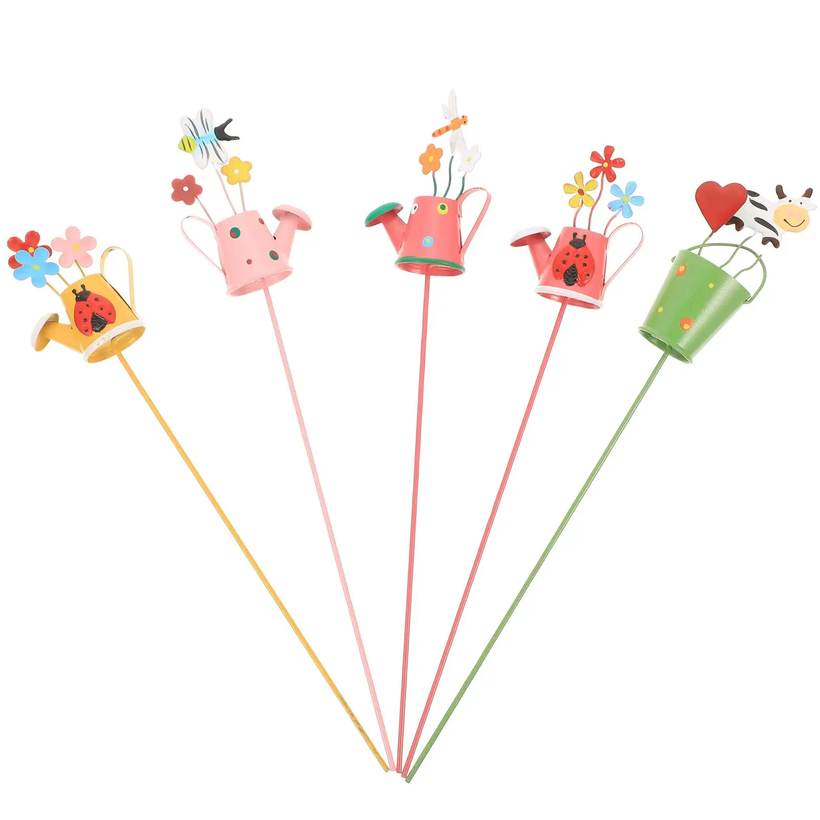 5 Pcs Lovely Iron Craft Stakes Vivid Eye catching Garden Decorations Durable Outdoor Use Flower Beds Modern Decor Gifts
5 Pcs Lovely Iron Craft Stakes Vivid Eye catching Garden Decorations Durable Outdoor Use Flower Beds Modern Decor Gifts