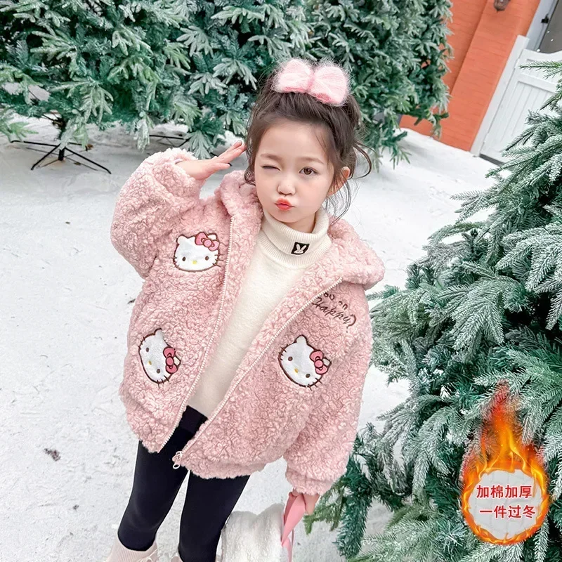 Hello Kitty Anime Sanrio Ins Fashion Long Sleeve Coat Children Cute Cartoon Kawaii Fleece Thickened Jacket Gifts for Girls
Hello Kitty Anime Sanrio Ins Fashion Long Sleeve Coat Children Cute Cartoon Kawaii Fleece Thickened Jacket Gifts for Girls