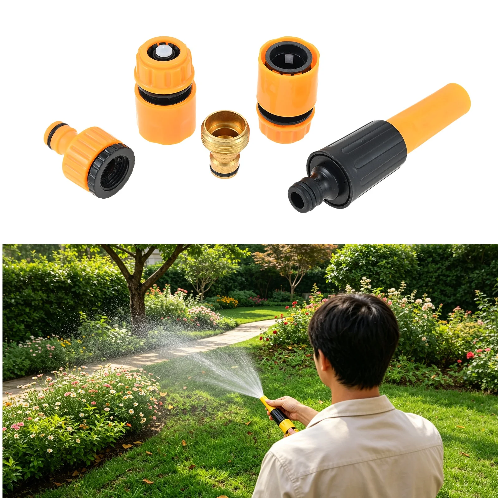 5pcs/kit Hose Quick Connectors fit 1/2" 3/4" Tap Quick Install Spray Nozzle Pipe Garden Irrigation Car Washing Adapters PP Brass
5pcs/kit Hose Quick Connectors fit 1/2" 3/4" Tap Quick Install Spray Nozzle Pipe Garden Irrigation Car Washing Adapters PP Brass