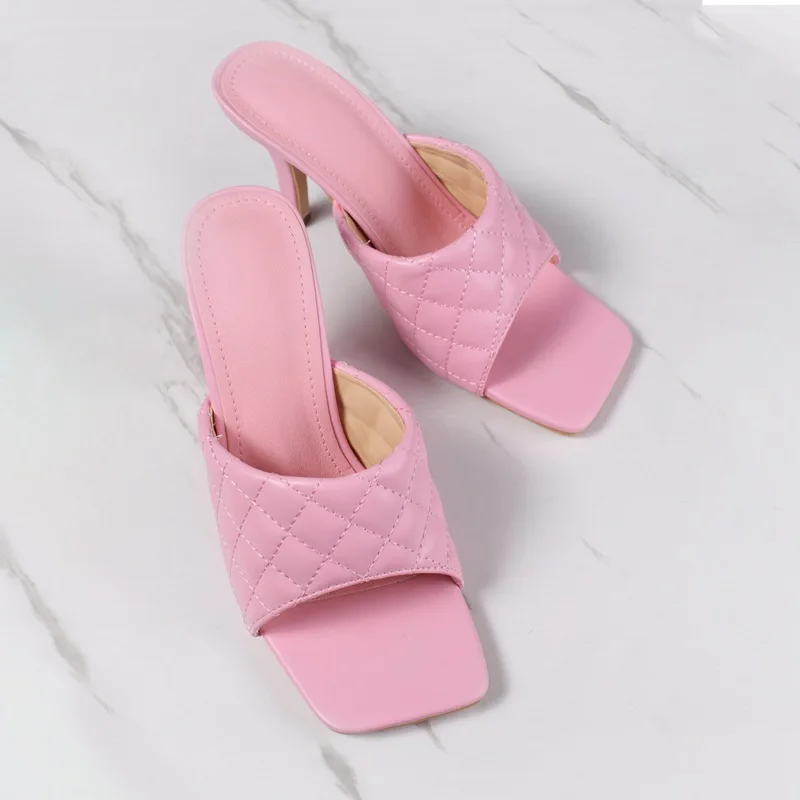 PU Leather Stiletto Women's Slippers Sandals Open Toe High Heels Slides Shoes Size 35-42 Summer Simple Solid Color Pumps Muller
PU Leather Stiletto Women's Slippers Sandals Open Toe High Heels Slides Shoes Size 35-42 Summer Simple Solid Color Pumps Muller
