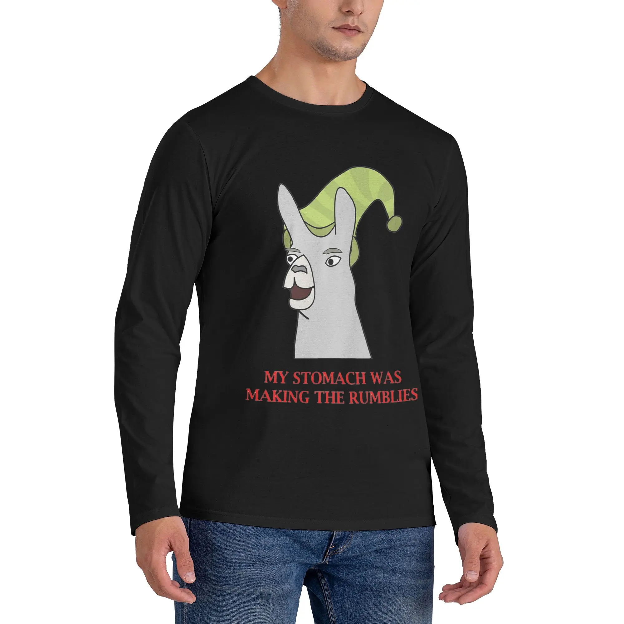 Ламы в шляпах Мой желудок была приготовлением римлов. Мужская футболка с длинными рукавами и круглым вырезом. Весенние и осенние мужские топы.
Ламы в шляпах Мой желудок была приготовлением римлов. Мужская футболка с длинными рукавами и круглым вырезом. Весенние и осенние мужские топы.