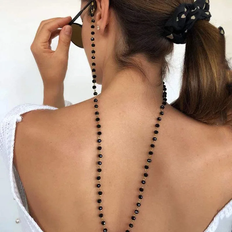 Black Crystal Bead Chain Reading Glasses Chain for Women Straps Lanyards Sunglasses Chain Hanging Rope Holder Cord
Black Crystal Bead Chain Reading Glasses Chain for Women Straps Lanyards Sunglasses Chain Hanging Rope Holder Cord