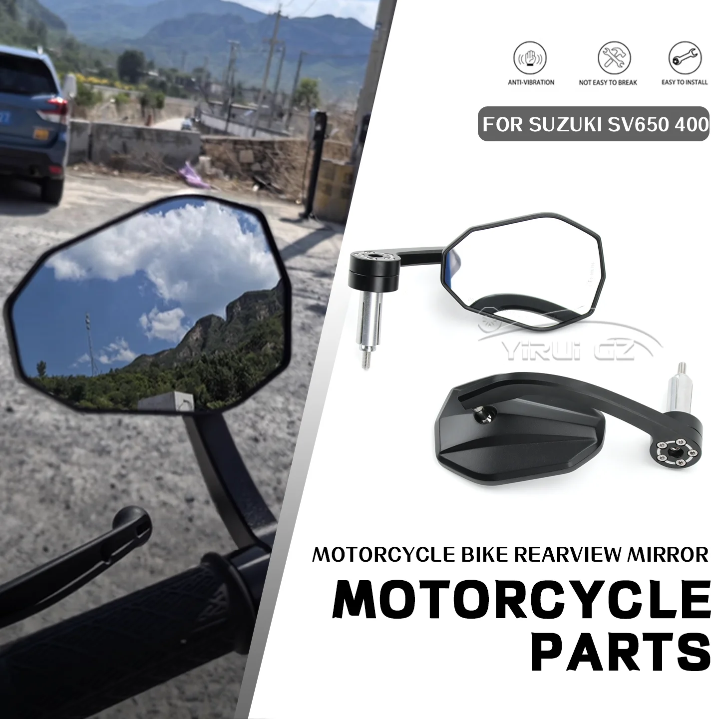 Зеркало на конце руля мотоцикла, боковые зеркала заднего вида, широкоугольное зеркало заднего вида для Suzuki SV650 SV400 SV650 SV400 650
Зеркало на конце руля мотоцикла, боковые зеркала заднего вида, широкоугольное зеркало заднего вида для Suzuki SV650 SV400 SV650 SV400 650