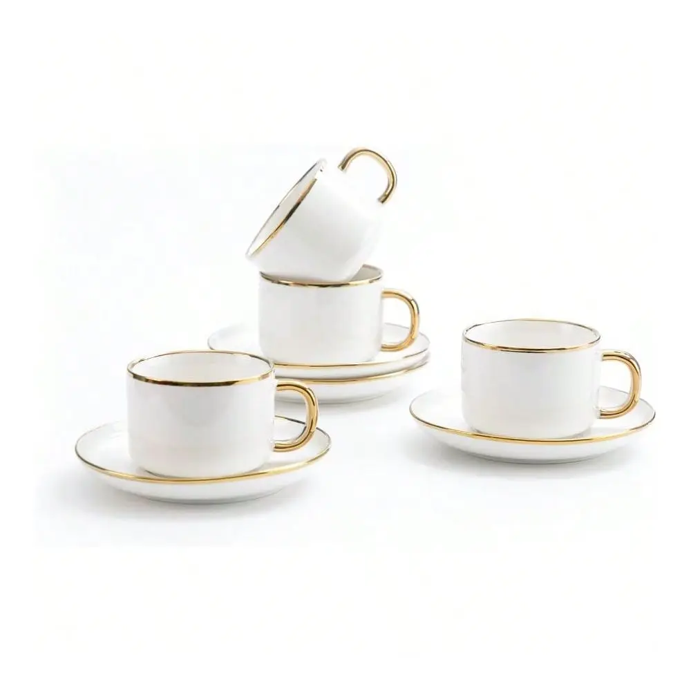 White Porcelain Tea Cups And Saucers With Gold Trim 6.76 Ounce Set Of 4 Ideal For Serving Latte Cafe Mocha And Traditional Tea
White Porcelain Tea Cups And Saucers With Gold Trim 6.76 Ounce Set Of 4 Ideal For Serving Latte Cafe Mocha And Traditional Tea
