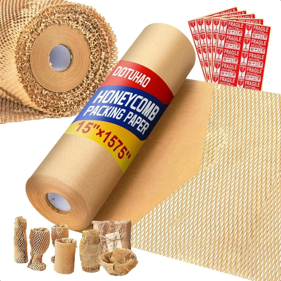 Honeycomb Packing Paper15 x 1574'' Packing Paper Substitute Alternative for Bubble Cushioning Wrap for Moving Shipping Packagin
Honeycomb Packing Paper15 x 1574'' Packing Paper Substitute Alternative for Bubble Cushioning Wrap for Moving Shipping Packagin