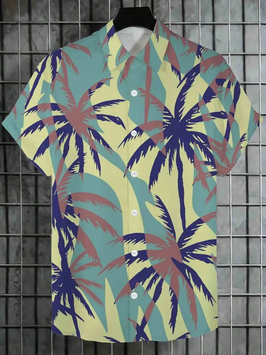 Mens Hawaiian Shirt With Tropical Palm Leaf Print Casual Short Sleeve Button Down Summer Shirt
Mens Hawaiian Shirt With Tropical Palm Leaf Print Casual Short Sleeve Button Down Summer Shirt