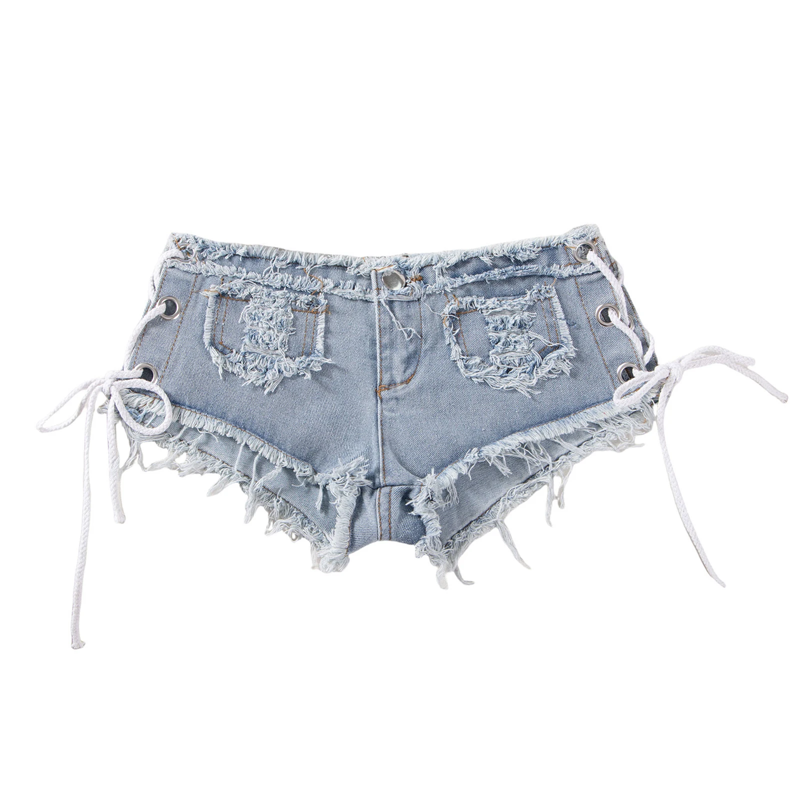 Mens Low Rise Extra Short Hot Pants Raw Edge Ripped Denim Shorts Jeans Shorts with Sides Lace-up Booty for Bachelorette Party
Mens Low Rise Extra Short Hot Pants Raw Edge Ripped Denim Shorts Jeans Shorts with Sides Lace-up Booty for Bachelorette Party