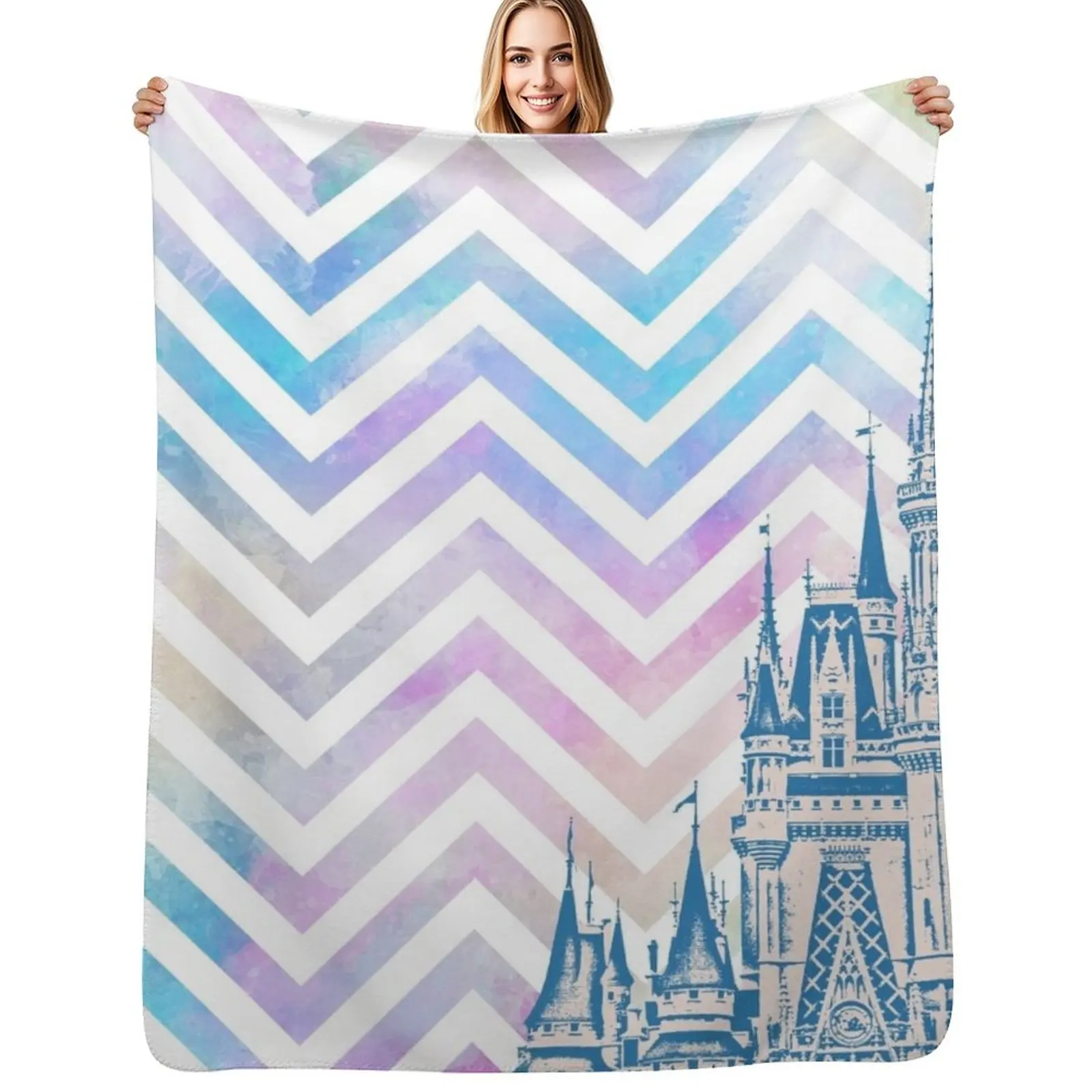 Magic Castle Chevron Watercolor Pattern Throw Blanket Thermal Soft Beds blankets ands Blankets
Magic Castle Chevron Watercolor Pattern Throw Blanket Thermal Soft Beds blankets ands Blankets